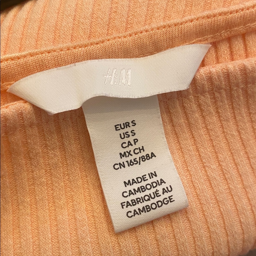 H&M Peach Ribbed Crop Top - Picture 11 of 12